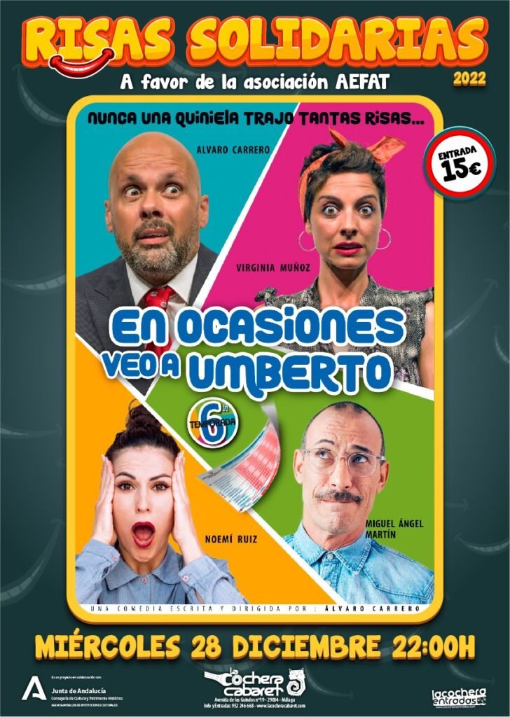 Cartel La Cochera función solidaria a beneficio de Aefat