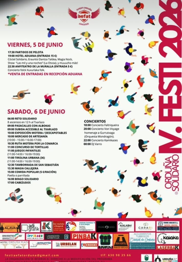 IV Festi de Orduña en solidaridad con AEFAT. Día 5 y6 de junio de 2026-