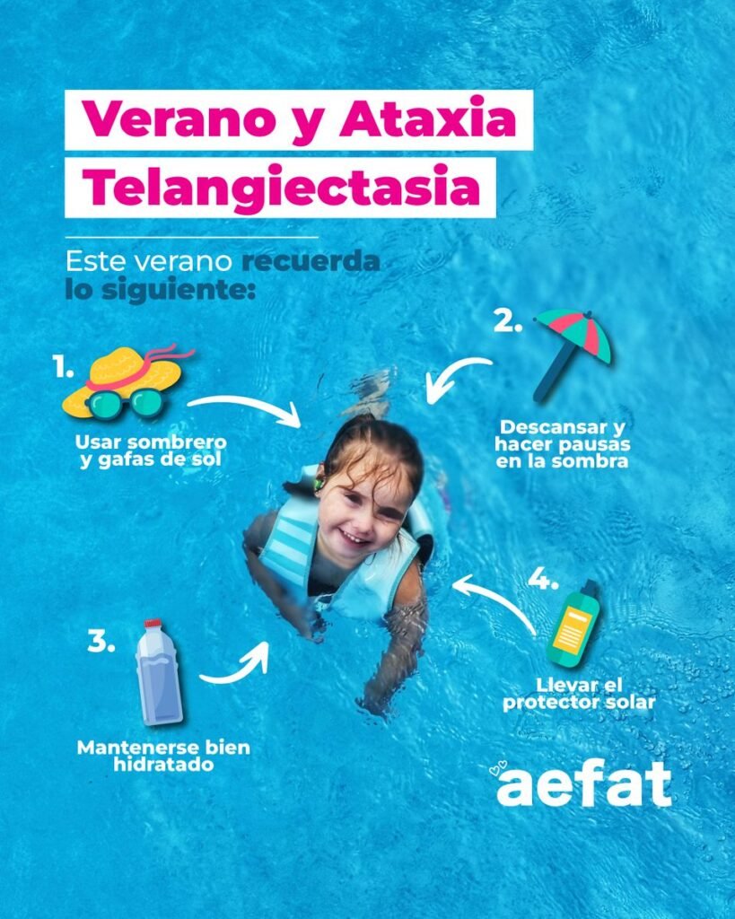 Verano y ataxia telangiectasia. Algunos pequeños consejos para disfrutarlo de forma segura.
